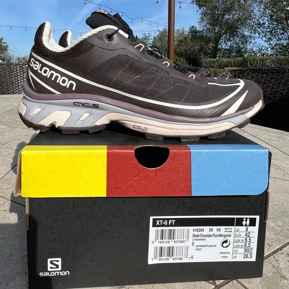 Salomon XT-6 FT sportstyle shoe  Shale / Chocolate Plum / Morganite. - Picture 4 of 6